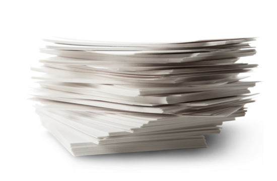 Stack of white paper cards