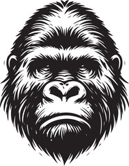 black & white image of gorilla animal