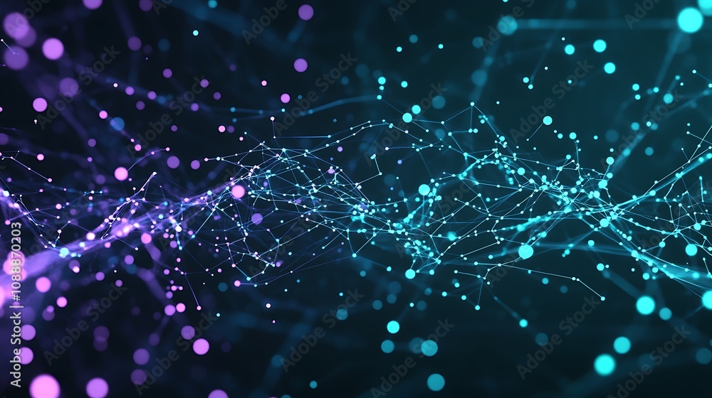 Poster ethereal waves of light and color creating a dreamy abstract background