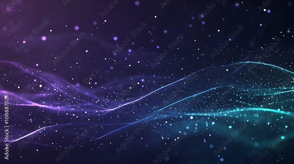 Poster ethereal waves of light and color creating a dreamy abstract background