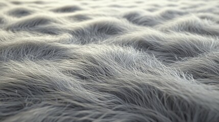 Obraz premium A realistic fur wallpaper in silver-gray tones, with detailed strands and a soft, smooth texture.
