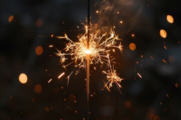 Fototapeta premium Gold Sparkler fireworks background sparkler.