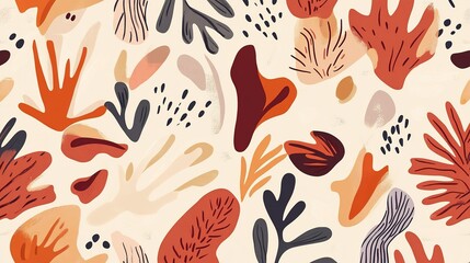 Boho style abstract pattern artwork warm tones graphic design modern home creative vibe aesthetic