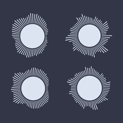 Abstract sound wave elements. Circular radiating line patterns