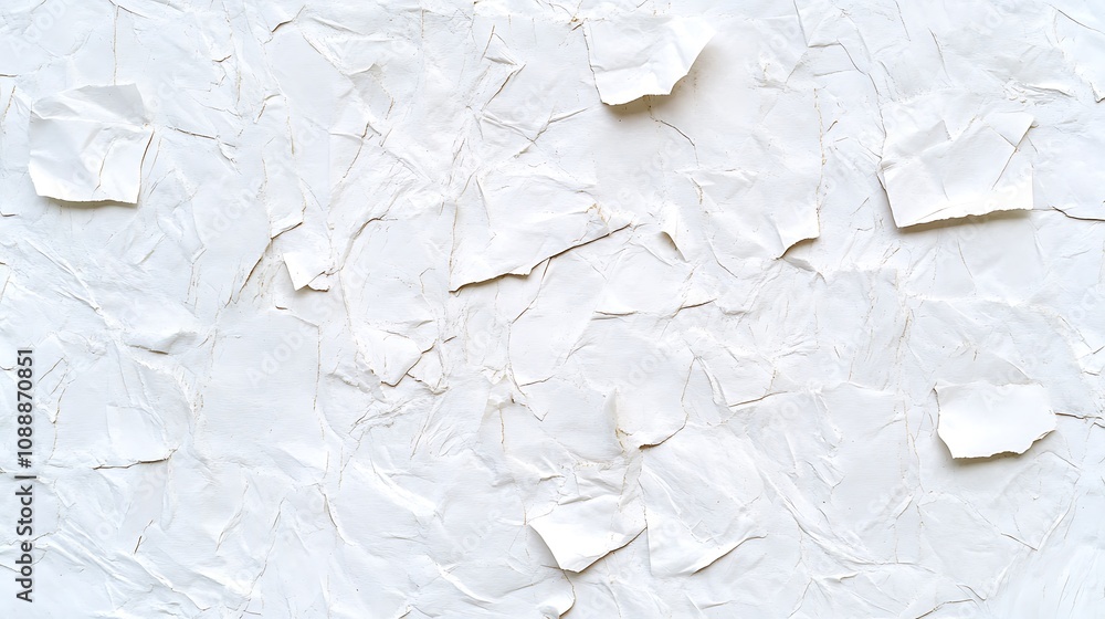 Poster crumpled white paper creating a soft and subtle texture for design