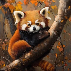 red panda eating bamboo