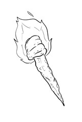 torch digital drawing illustration isolated