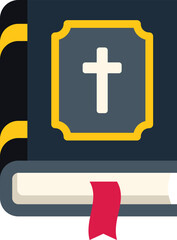 Fototapeta premium Closed holy bible book with a bookmark is laying open for religious prayer and worship