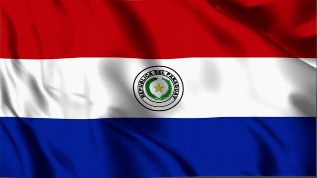Paraguay waving flag, Paraguay 3D flag, Flag of Paraguay waving Animation, Paraguay waving flag 4K Footage