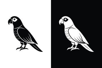Parrot icon isolated on on White Background Vector Art Illustration on white background.