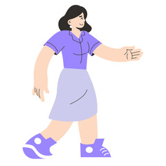 Fototapeta premium Young Businesswoman. Flat Vector Illustration