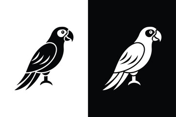 Parrot icon isolated on on White Background Vector Art Illustration on white background.
