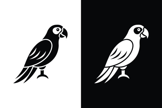 Parrot icon isolated on on White Background Vector Art Illustration on white background.