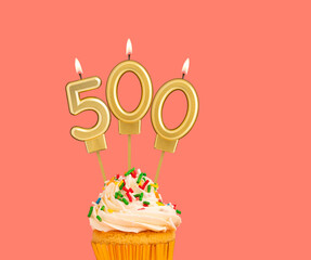 Birthday candle and cupcake - Number 500