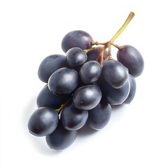 Fototapeta premium A bunch of dark purple grapes isolated on a white background.