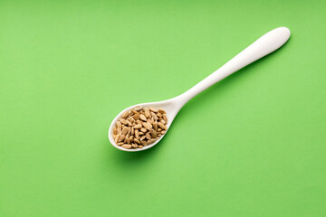 Shelled and dried sunflower seeds - Helianthus annuus.
