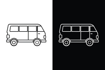 Van icon or Modern minibus icon on White Background Vector Art Illustration on white background.