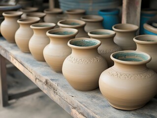 Pottery making, highlighting traditional shaping and glazing techniques in clay art
