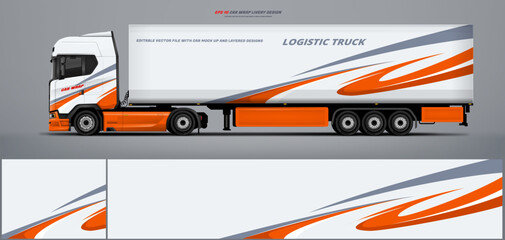 truck and trailer wrap livery design. vector file printing below