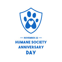 Vector Illustration of Humane Society Anniversary Day.