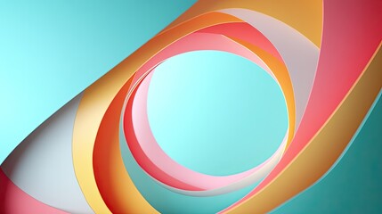 Obraz premium Abstract Colorful Swirls Forming a Central Circle