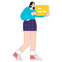 Young Business Woman. Flat Vector Illustration