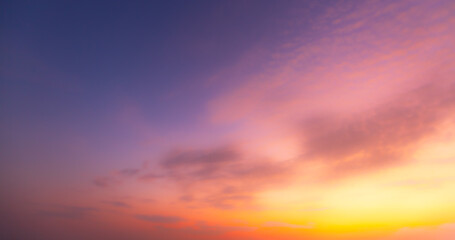 Orange sky and clouds background,Beautiful of luxury soft gradient orange gold clouds and sunlight on the blue sky perfect for the background, take in everning,Twilight