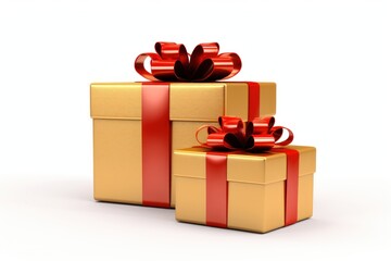 Naklejka premium Gift box white background celebration anniversary.