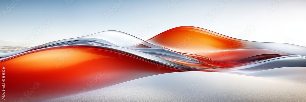 Poster abstract background with flowing orange and gray waves creating a dynamic and modern aesthetic.