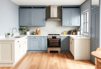 Fototapeta premium Modern Farmhouse Kitchen Interior Design.