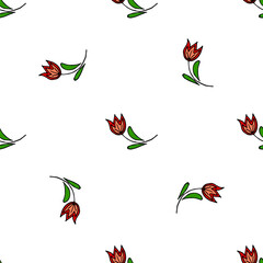 Seamless pattern. Folk ornament. Pattern in hand drawn style