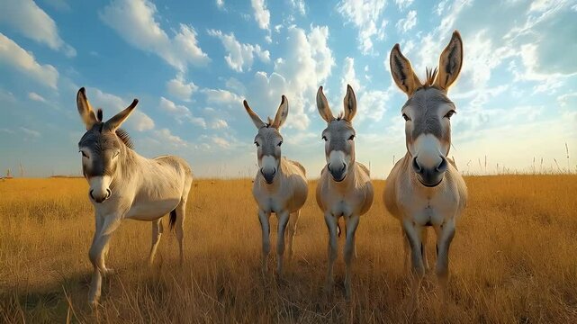 donkeys in the field