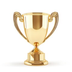 gold cup isolated on white background	
