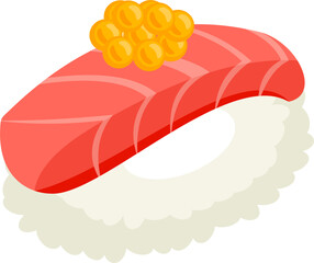Tuna Nigiri Sushi. Japanese raw food, seafood, sushi asian food.