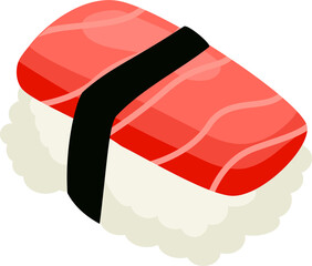 Tuna Nigiri Sushi. Japanese raw food, seafood, sushi asian food.