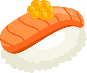 Sushi nigiri with salmon.  Sake Smoked Salmon Sushi. Sushi with salmon and rice.  Japanese asian food.  sushi japanese food.