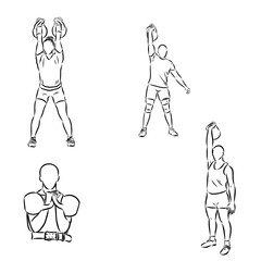 Kettlebell vector sketch icon isolated on background. Hand drawn Kettlebell icon.