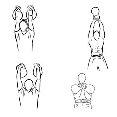 Kettlebell vector sketch icon isolated on background. Hand drawn Kettlebell icon.