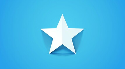 Obraz premium A white paper star on a blue background.