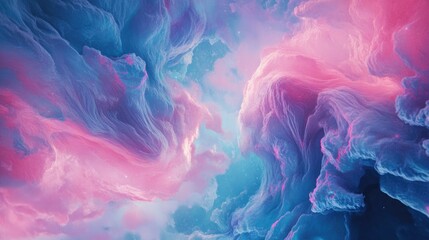 Obraz premium Stunning view of a swirling galaxy with vibrant pink and blue tones seen from an observatory, creating a mesmerizing space anime-inspired look.
