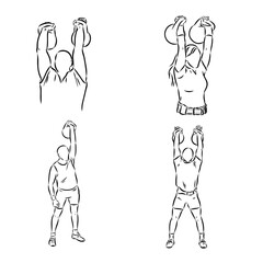 Kettlebell vector sketch icon isolated on background. Hand drawn Kettlebell icon.