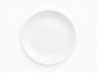 Empty white plate on a minimalist background highlighting the simplicity and elegance of dining aesthetics