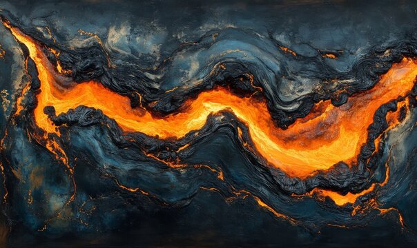 Lava flows from Mount Fagradalsfjall, aerial evening view, Iceland