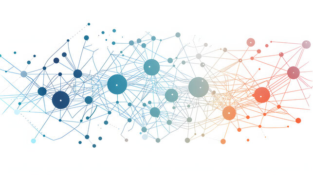 neural networks evolving representing deep learning and ai capabilities for future tech with a white accent, flat design, png