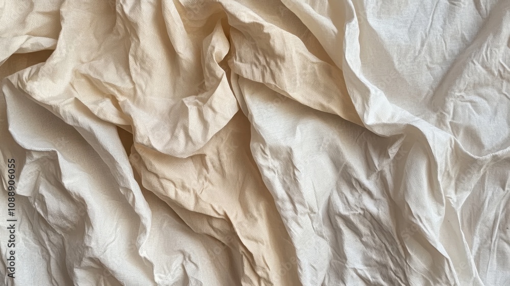 Poster overlapping layers of tissue paper on a neutral background, showing detailed texture.