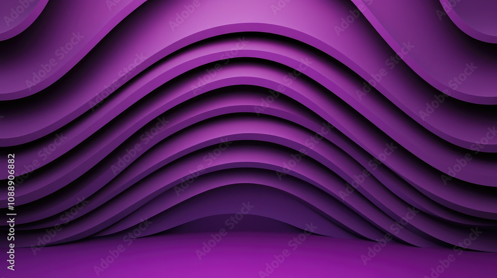 Poster dynamic purple waves abstract design digital art modern space artistic viewpoint visual concepts for