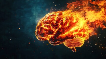 Obraz premium Molten Brain of Fiery Passion and Intense Focus for Knowledge and Discovery