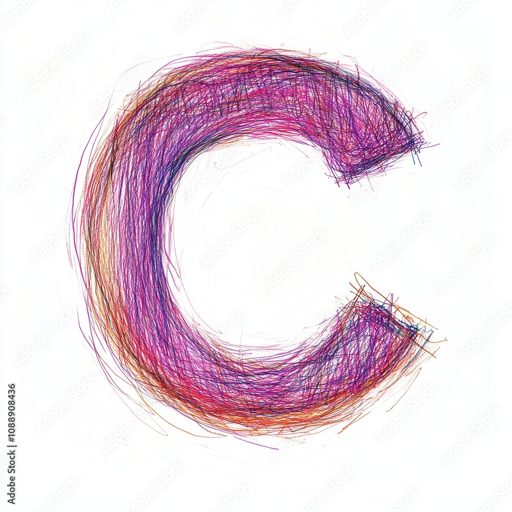 Poster a colorful, abstract representation of the letter 