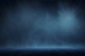 Fototapeta premium A moody foggy scene with a dark blue atmospheric background, evoking mystery and calmness.