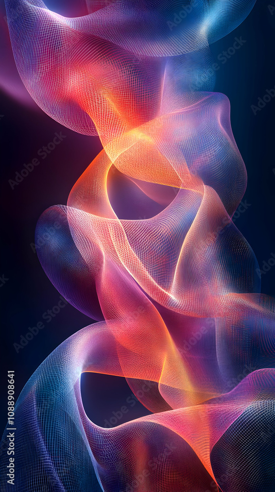 Aufkleber abstract background with wavy lines and gradient colors